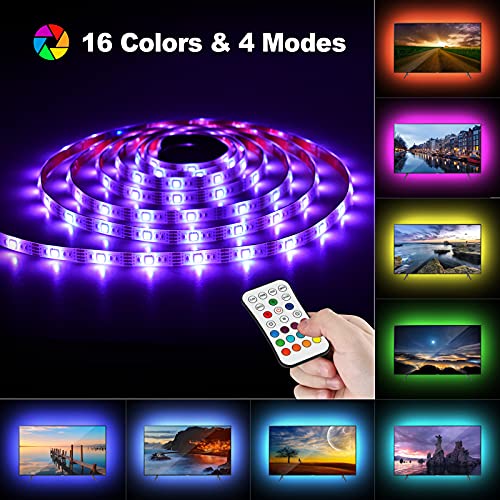 USB Striscia LED, Retroilluminazione LED TV 2.2M con 16 Colori e 4 ...