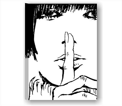 Valentina 6 - Quadro moderno stampa su tela 50 x 70 per soggiorno camera ragazza ufficio Fumetto crepax manga bianco nero rosso