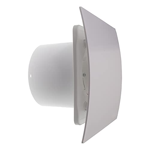 Vent Systems Ventilatore elettrico da 100 mm, diametro 100 mm, con timer e sensore di umidità, per interni, silenzioso, da parete e soffitto, ES (10 cm)