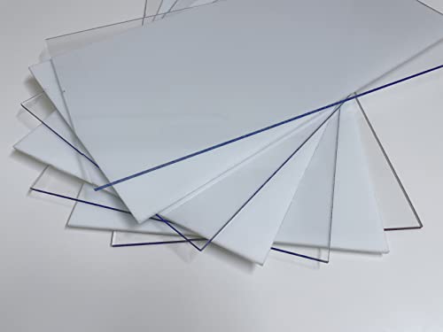 Vetro Sintetico Pretagliato Liscio Lastra Termoformabile Trasparente e Bianco Opalino (50x50 cm - Spessore 4 mm, Trasparente)
