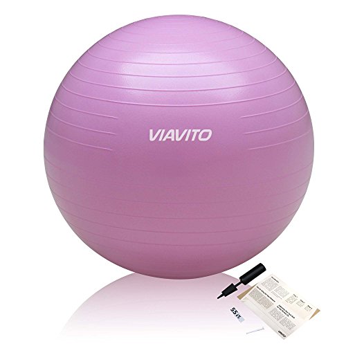 Viavito - Fitball Anti-Scoppio con Pompa, Diametro: 55 cm, Resisten...