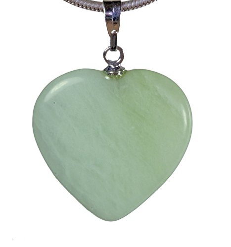 Vita Plus - Ciondolo a forma di cuore in giada cinese, 2 x 2 cm