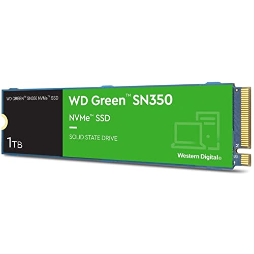 WD Green SN350 da 1 TB, NVMe SSD - Gen3 PCIe, QLC, M.2 2280, con velocità di lettura da 3,200 MB s
