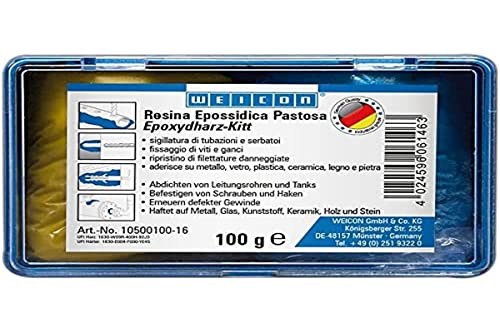 WEICON Resina epossidica pastosa 100 g composto per riparazioni universale impastabile in un pacchetto completo