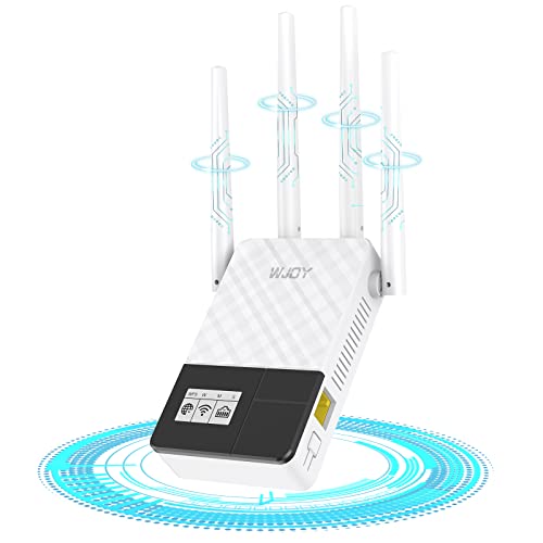 WJOY Ripetitore WiFi Potente 1200Mbps, Extender WiFi(5GHz & 2.4GHz) con LED Display a Schermo, Ribetitore Segnale WiFi Casa Supporta la Modalità Ripetitore   Router   AP   Bridge，Con Manuale italiano