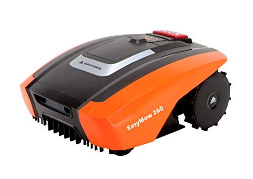 Yard Force, robot tosaerba EasyMow 2LD, fino a 260 mq, funzionamento e facile da usare, con pendenza del 30% e batteria agli ioni di litio da 20 V 2,0 Ah, nero arancione