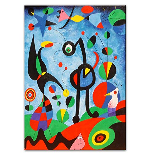 Yayun Art, il giardino 1925 di Joan Miro Riproduzioni di opere d arte famose Quadri astratti su tela di Joan Miro Immagini a parete Decorazioni per la casa 60x90cm (23.6x35.4in) senza cornice