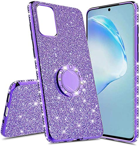 Ysnzaq Cover Glitter per Huawei P30 Pro Custodia, Brillantini Diamanti Case con Rotating Ring Stand Ultra Sottile TPU Case per Huawei P30 Pro. KDL Purple