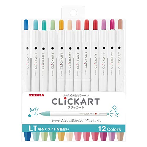 Zebra Clickart - Set di 12 colori con penna a base d acqua, Wyss22-12Clt