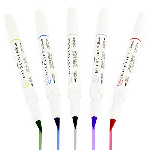 Zebra Mildliner Brush Evidenziatore Pen - Pennello e pennarello - Doppia punta - Cool e raffinato Set di 12,7 cm