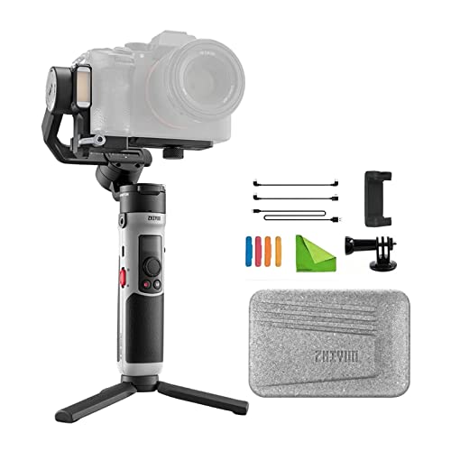 Zhiyun Crane M2S - Stabilizzatore Gimbal a 3 assi per fotocamera mirrorless leggera, Action camera, smartphone per Sony A6300, A6500, A6100, RX100M, GX85, Hero 10 9 8 7
