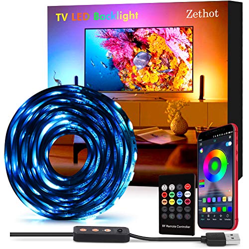 11.5Ft(3.5M) TV retroilluminazione a LED, kit strisce luci USB per TV 55 -65 , controllo app con 16 milioni di colori fai-da-te, luminosità regolabile(APP Control+telecomando)