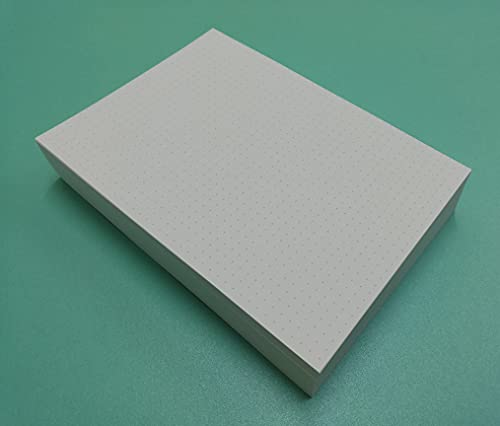 200 Fogli (400 Pagine) di Carta Fsc bianca spessa 120 gr. in formato A5 14,5x20,5cm. - Puntini 5 mm.