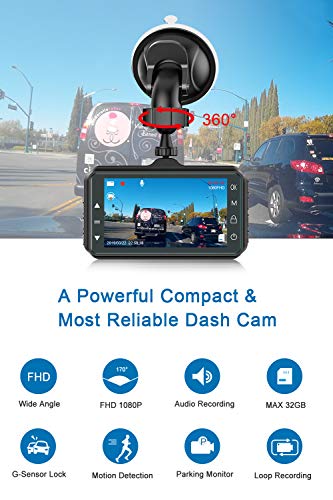 2022 Nuova VersioneCHORTAU Telecamera per Auto 1080P Dashcam ...
