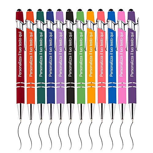 24 penne a sfera sfuse personalizzate, biro da 0,5 mm con incisione personalizzata, incisa con un nome, logo o messaggio, ideale per compleanni, lauree, ufficio, inchiostro nero