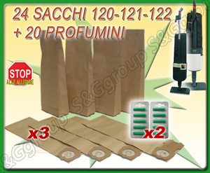 24 Sacchi-filtro e 20 Profumini per Aspirapolvere Folletto VK120, VK121, VK122
