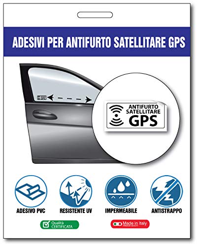 2AINTIMO 10 Adesivi antifurto satellitari specchiati GPS Trasparenti con Effetto Trasparente per Interno autoveicoli Auto, Camion, tir, furgoni, Che avverte sulla presenza di Un Dispositivo GPS