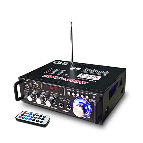 600W Amplificatore, HiFi Audio Stereo BT Radio Portatile per Auto o...