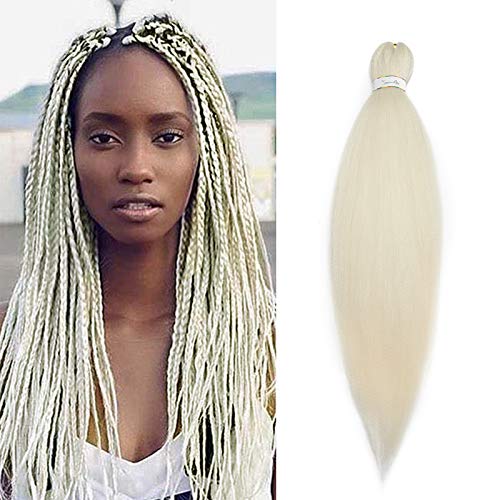 66cm-Treccine Afro Extension Capelli Lunghi Braiding Hair Soffice Capelli Finti per Treccia Extension Treccine–Biondo Chiarissimo