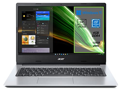 Acer Aspire 1 A114-33-C90V PC Portatile, Notebook, Processore Intel Celeron N4500, Ram 4 GB DDR4, eMMC 128 GB, Display 14  IPS FHD, Scheda Grafica Intel UHD, Microsoft 365, Windows 11 Home in S mode