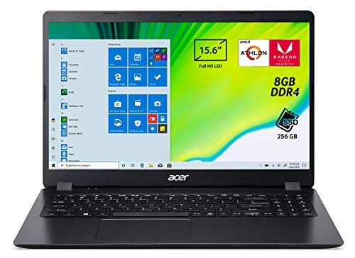 Acer Aspire 3 A315-42-R33Z Pc Portatile, Notebook con Processore AMD Athlon 300U,Ram da 8 GB DDR4, 256GB PCIe NVMe SSD, Display 15.6  FHD LED LCD,Scheda Grafica AMD Radeon Vega 3, Windows 10 Home,Nero