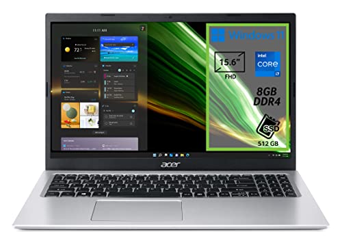 Acer Aspire 3 A315-58-76W1 PC Portatile, Notebook con Processore Intel Core i7-1165G7, RAM 8 GB DDR4, 512 GB PCIe NVMe SSD, Display 15.6  FHD LED, Scheda Grafica Intel Iris Xe, Windows 11 Home, Silver
