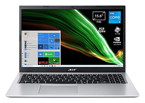 Acer Aspire 3 A315-58G-5450 PC Portatile, Notebook con Processore Intel Core i5-1135G7, RAM 8 GB DDR4, 512 GB PCIe NVMe SSD, Display 15.6  FHD LED, NVIDIA GeForce MX350 2 GB, Windows 10 Home, Silver