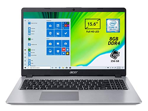 Acer Aspire 5 A515-52-51KS Notebook con Processore Intel Core i5-8265U, RAM da 8 GB DDR4, 256GB SSD, Display da 15.6  FHD LED LCD, Scheda Grafica Intel UHD 620, Windows 10 Home, Silver