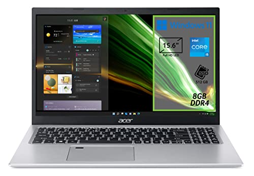 Acer Aspire 5 A515-56-5734 PC Portatile, Notebook con Processore Intel Core i5-1135G7, RAM 8 GB DDR4, 512 GB PCIe NVMe SSD, Display 15.6  FHD LED LCD, Scheda Grafica Intel Iris Xe, Windows 11 Home