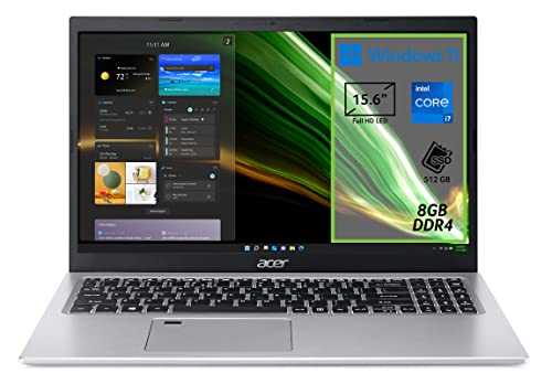 Acer Aspire 5 A515-56-73CR PC Portatile, Notebook, Intel Core i7-1165G7, Ram 8 GB DDR4, 512 GB PCIe NVMe SSD, Display 15.6  FHD LED LCD, Scheda Grafica Intel Iris Xe, Windows 11 Home