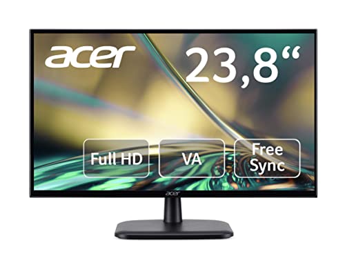 Acer Monitor Per Pc, 23.8 , Display Va Full Hd, 75 Hz, 5 Ms, 16:9, Freesync, Vga, Hdmi 1.4, ‎‎Nero