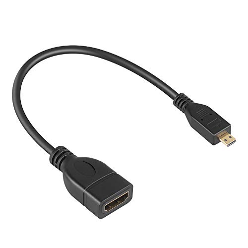 Adattatore da micro HDMI a HDMI 4K @ 30Hz Adattatore per cavo da micro HDMI a HDMI (maschio a femmina) Supporto 4K 1080P 3D compatibile con Raspberry Pi 4, fotocamera, tablet