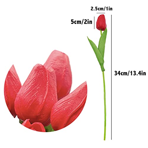Aisamco 20 Pezzi Tulipani Artificiali Tocco Reale Tulipani Mazzi di...