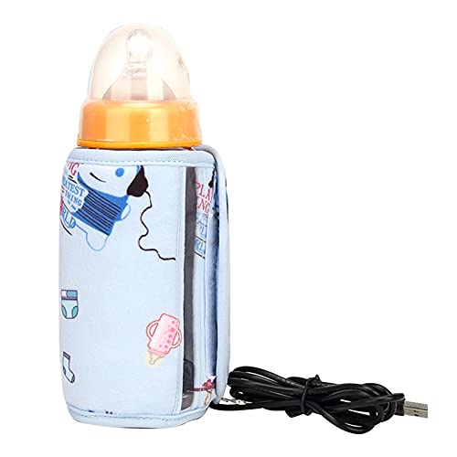 ALEOHALTER - Calore per latte USB, scaldabiberon portatile, 5 V, temperatura 50 ℃-60 ℃ per biberon sotto 300 ml (azzurro)