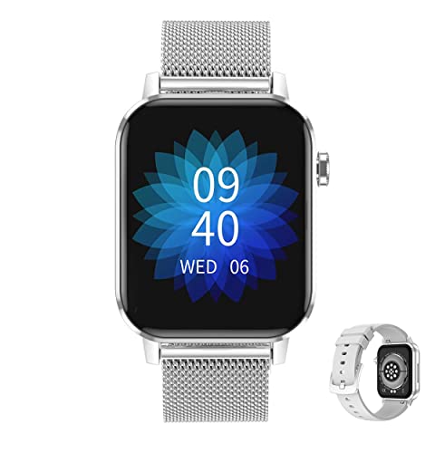 Aliwisdom Smartwatch per Uomo Donna, 1,69   HD Smart Watch con chiamate Bluetooth e promemoria Whatsapp e Assistente vocale, Fitness Tracker Impermeabile Orologio Fitness per iPhone Android (Argento)