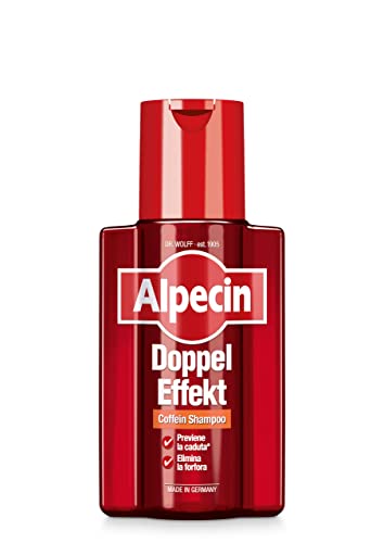 Alpecin shampoo alla caffeina Doppel Effekt, 1 x 200 ml – Lo shampoo che previene la caduta dei capelli e elimina la forfora