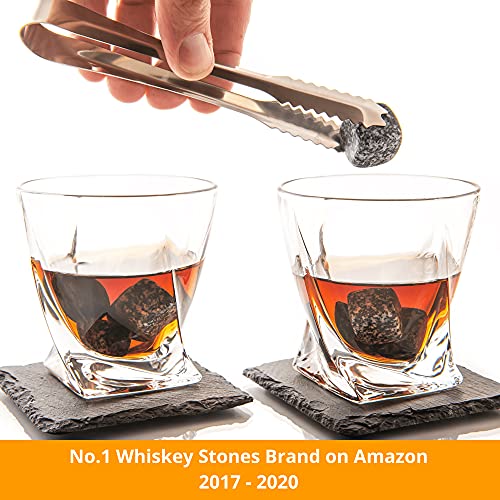 Amerigo Whisky Stones Set di Regalo di 2 Bicchieri da Whiskey - Reg...