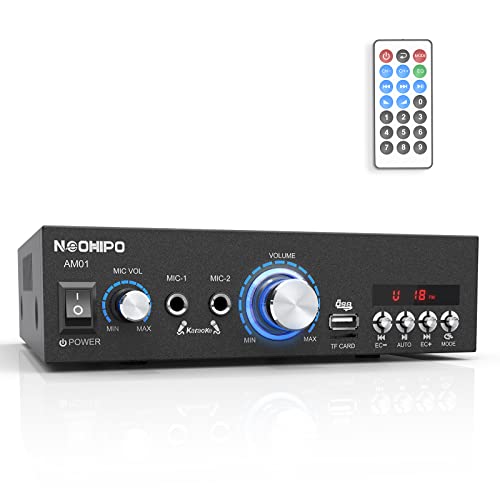 Amplificatore Audio Bluetooth, NEOHIPO AM01 2.0 canali Hi-Fi Karaok...