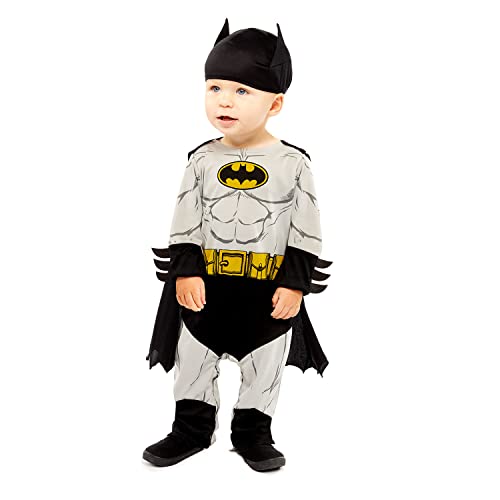 amscan 9906711 - Costume da Batman classico per neonato, motivo Warner Bros, 2-3 anni, colore: Grigio