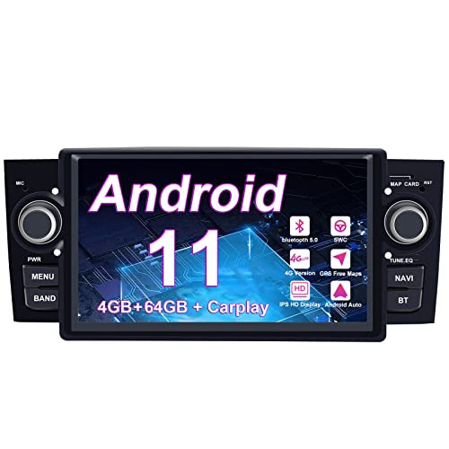 Android Car Radio Stereo, ZLTOOPAI Per Fiat Grande Punto Linea 2007-2012 Android 11.0 Octa Core 4G RAM 64G ROM HD Digital Multi-Touch Screen Autoradio GPS Radio