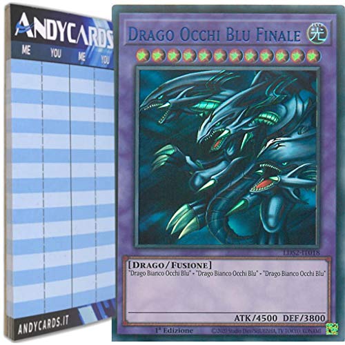 Andycards Yu-Gi-Oh! - DRAGO OCCHI BLU FINALE - Ultra Rara Blu LDS2-IT018 in ITALIANO + Segnapunti