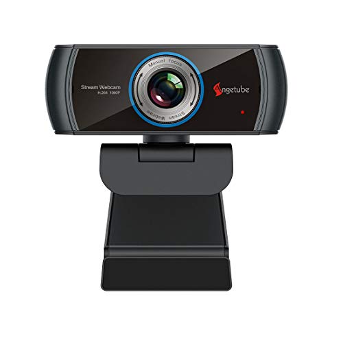 Angetube HD Gaming Webcam 1080P con Microfono, Webcam USB PC Streaming Webcam con videochiamate Widescreen e Supporto Skype OBS Xbox XSplit Facebook Youtube Compatibile con Mac OS e Windows