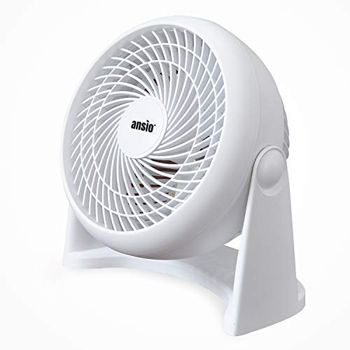 ANSIO Ventilatore personale turbo a parete con 3 velocità, 50 Watt, ideale per casa e ufficio -bianca