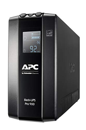 APC by Schneider Electric Back UPS PRO BR900MI Gruppo di Continuità UPS, 900VA, 6 Uscite IEC, Interfaccia LCD, Protezione Linea Dati da 1 GB