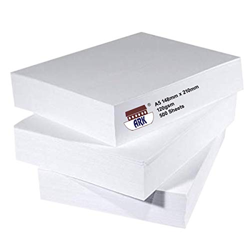 ARK 120 g m², carta da stampa bianca spessa per tutte le stampanti (A5 (confezione da 500) (1)