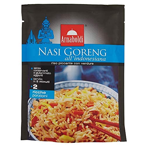 Arnaboldi Nasi Goreng all Indonesiana Riso Piccante con Verdure, Piatto Tipico della Cucina Orientale [1 Confezione da 185g]