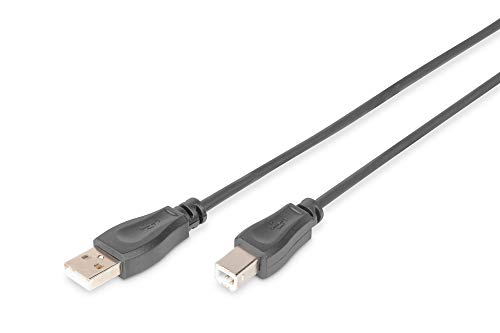 ASSMANN Electronic - Cavo USB 2.0 per stampanti, USB tipo-A maschio a USB tipo-B maschio, Nero, 1.8 metri