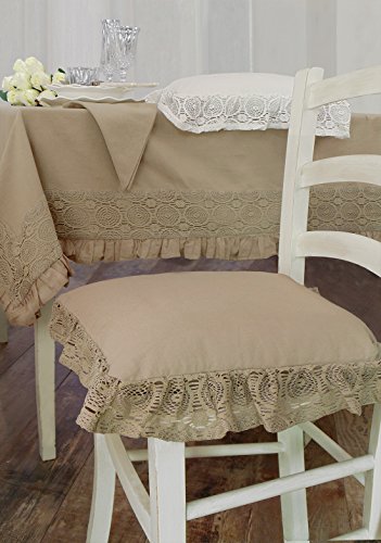 AT17 Cuscino per Sedia Shabby Chic Madame Beige Collection 40 x 40 ...