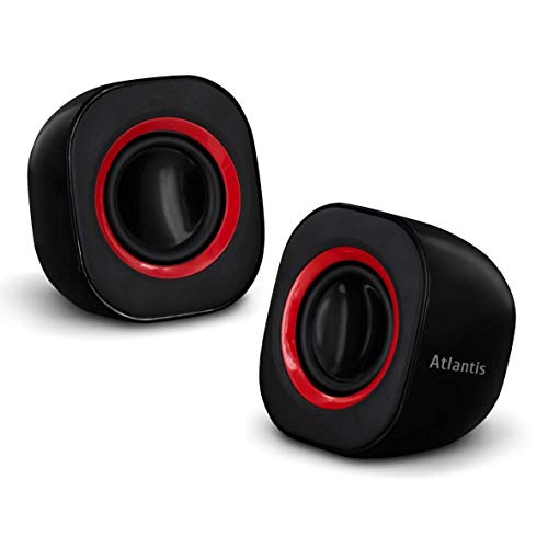 ATLANTIS Sound Power 410 Mini-Casse Stereo Amplificate, Nero Lucido