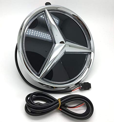 Auto Star alla griglia anteriore emblema illuminato a LED con logo centrale anteriore distintivo lampada luce per mer Benz 2015 – 2017 Glc GLe GLS luce bianca – Superficie a specchio